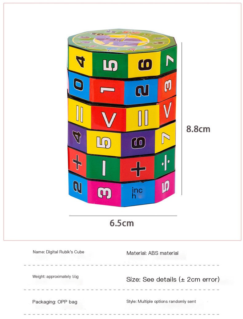 Cylindrical Math Cube Learning Toy