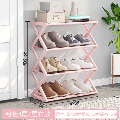 X-Type Two-Layer Multifunctional Shoe Rack
