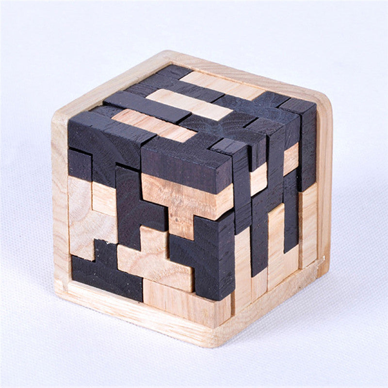 Wooden Brain Teaser Lock Puzzle