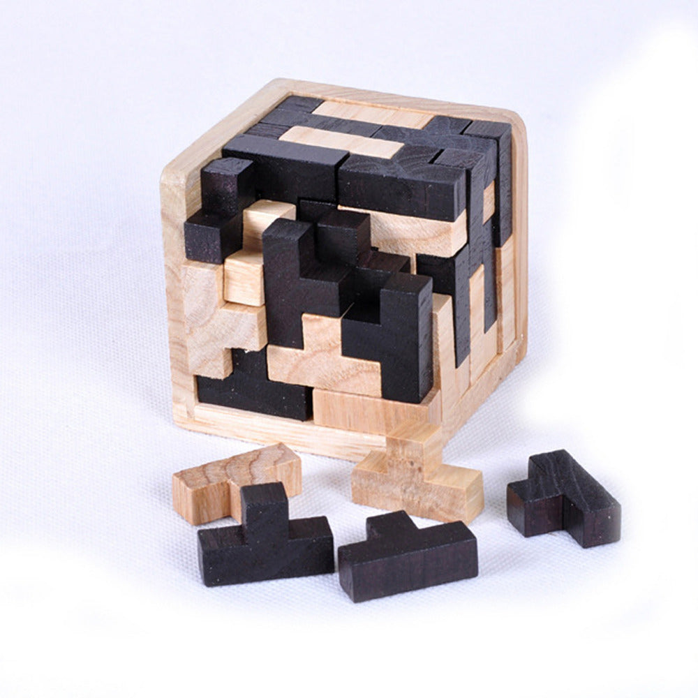 Wooden Brain Teaser Lock Puzzle