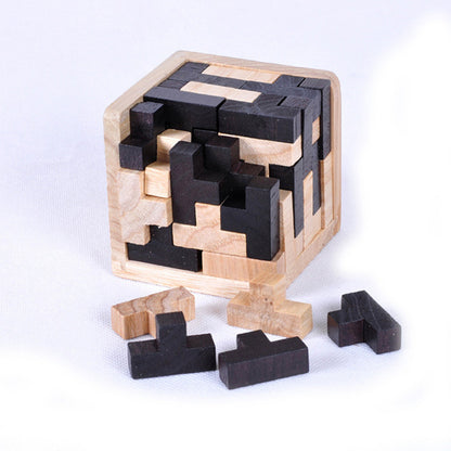 Wooden Brain Teaser Lock Puzzle