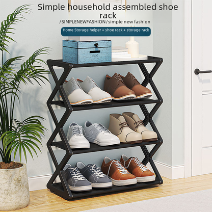 X-Type Two-Layer Multifunctional Shoe Rack