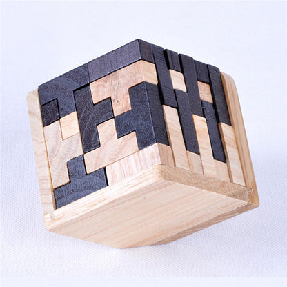 Wooden Brain Teaser Lock Puzzle