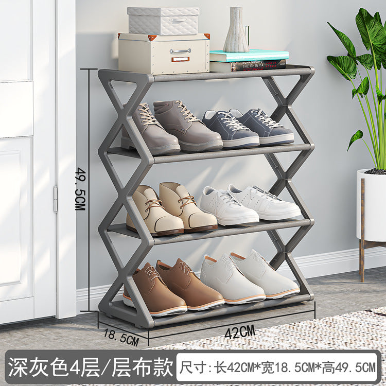 X-Type Two-Layer Multifunctional Shoe Rack
