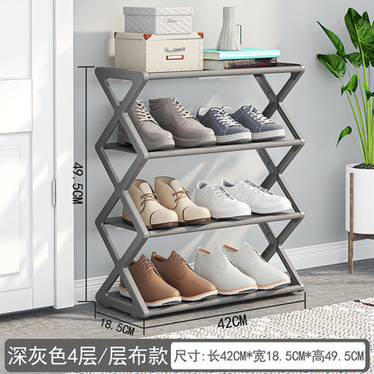 X-Type Two-Layer Multifunctional Shoe Rack
