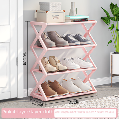 X-Type Two-Layer Multifunctional Shoe Rack