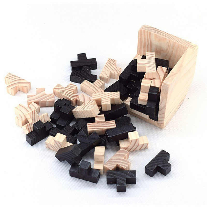 Wooden Brain Teaser Lock Puzzle
