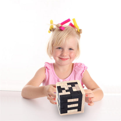 Wooden Brain Teaser Lock Puzzle