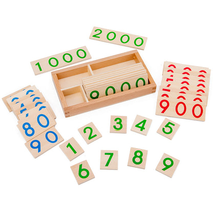 Montessori Wooden Number Cards 1-9999