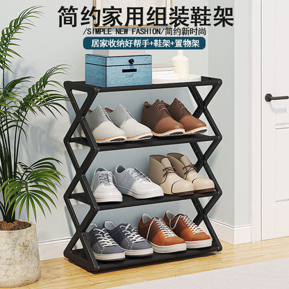 X-Type Two-Layer Multifunctional Shoe Rack