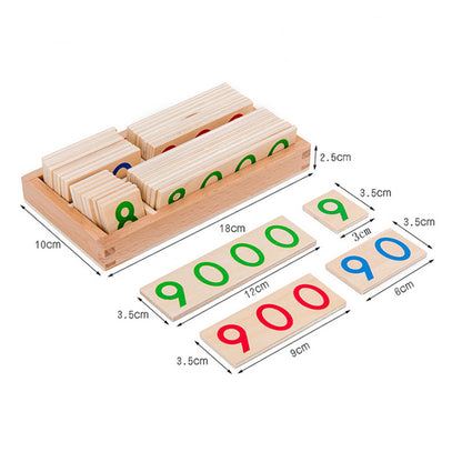 Montessori Wooden Number Cards 1-9999