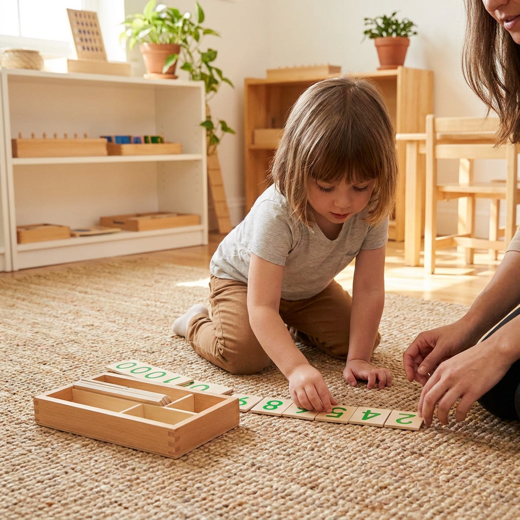 Montessori Wooden Number Cards lifestyle