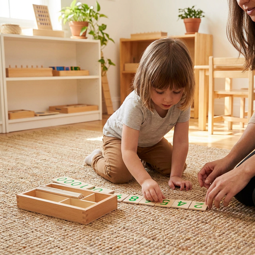 Montessori Wooden Number Cards lifestyle
