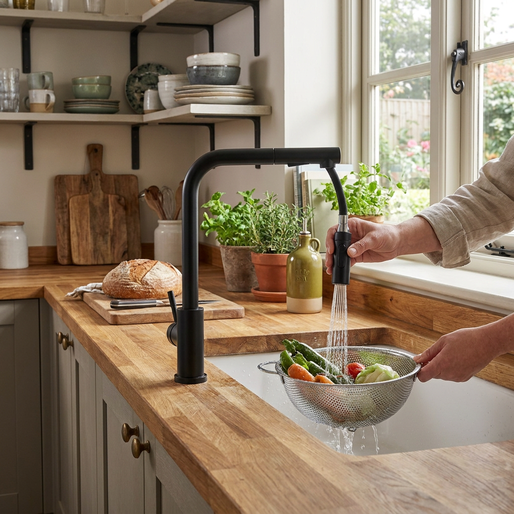 Retractable Gourmet Kitchen Faucet lifestyle