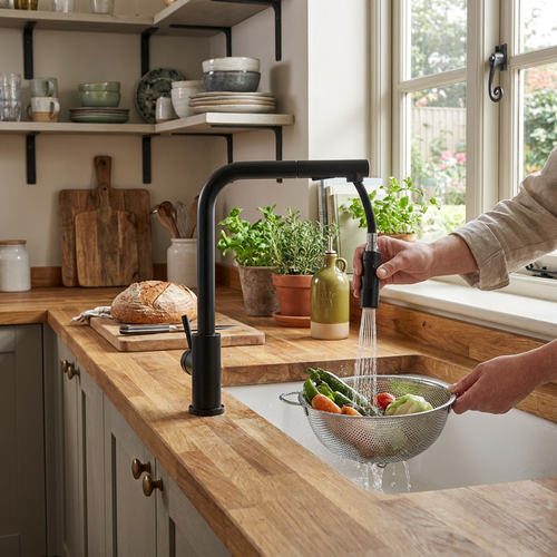 Retractable Gourmet Kitchen Faucet lifestyle