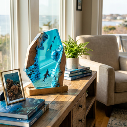 Resin Diver Octopus Night Lamp lifestyle